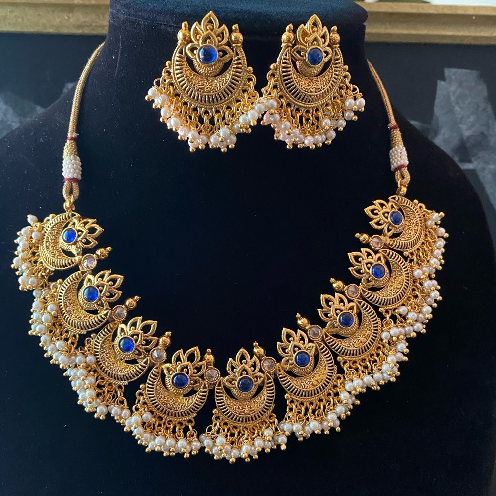 22k gold plated necklace set